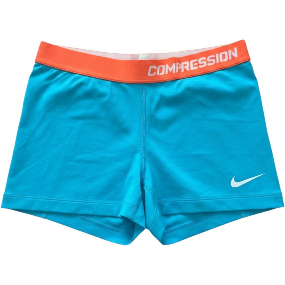 Nike Pro Combat Dri-FIT Compression Shorts Turquoise Orange Womens Medium